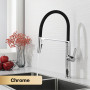 Black kitchen faucet pull-out magnetic suction design single handle cold and hot dual control high-end rotatable sink faucet