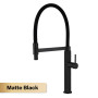 Black brass kitchen faucet high-end light luxury design single hole single handle pull-out cold and hot double control sink Tap