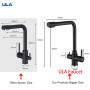 ULA Kitchen Filter Faucet Deck Mounted Black Kitchen Mixer 360 Rotate Drinking Sink Tap Water Purification Tap Crane For Kitchen
