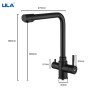 ULA Kitchen Filter Faucet Deck Mounted Black Kitchen Mixer 360 Rotate Drinking Sink Tap Water Purification Tap Crane For Kitchen