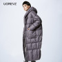 Women Loose Long coat Winter Warm Jacket Female Plus Size Overcoat Jacket Female New Stitching Hooded Parka