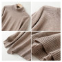 LONGMING Women Turtleneck Sweater 100% Merino Wool Knit Pullover Autumn Knitwear Jumpers Female Sweaters Knit Top Long Sleeve
