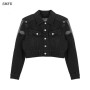 Denim Jacket Spring and Autumn Styles for Women Hot Girl Fashion High Street Black All-match Short Jacket
