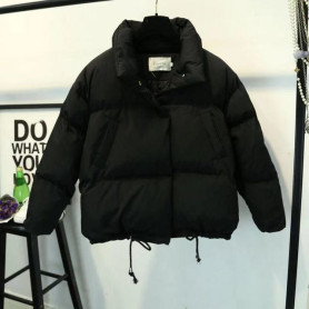 KJMYYX Women Fashion Short Loose Thick Jacket Cotton-Padded 2022 Winter Long Sleeve Parkas Female Warm Oversized Solid Coat KJMYYX Women Fashion Short Loose Thick Jacket Cotton-Padded 2022 Winter Long Sleeve Parkas Female Warm Oversized Solid Coat