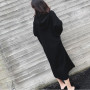 Plus Size Dress Cap Korean Fashion Knitted Long Sleeve Black Robe Winter Women New In Vintage on Sales with Free Shipping