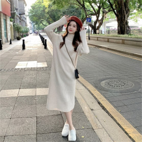 New In Korean Fashion Dresses Plus Size Long Sleeve Autumn and Winter Knitted White Sweater Women Elegant Luxury  Lolita Dress New In Korean Fashion Dresses Plus Size Long Sleeve Autumn and Winter Knitted White Sweater Women Elegant Luxury  Lolita Dress