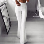 Women Fashion Trousers Autumn New Multi Colors Slim Trumpet Trendy Pants Ladies Commuter Slimming Stretch Wide Leg Pants