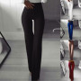 Women Fashion Trousers Autumn New Multi Colors Slim Trumpet Trendy Pants Ladies Commuter Slimming Stretch Wide Leg Pants