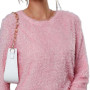Fashion Women Sweater Dress Plush Flannel Flocking Round Neck Loose Casual Women Winter Dress Loose