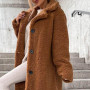 Autumn Winter Women Trench Coat Plush Thicken Overcoat Woolen Flannel Long Jacket Outwear