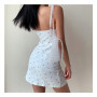 2023 Slim Sleeveless V-Neck Summer Sexy Cute Backless Patry Black Mini Dresses Woman Cloth