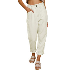 Corduroy Pants Casual High Waist Button Pocket Workwear OL Loose Wide Leg Trousers Autumn OULY-YY3523 Corduroy Pants Casual High Waist Button Pocket Workwear OL Loose Wide Leg Trousers Autumn OULY-YY3523