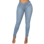 Tight Women Jeans Casual High Waist Button Pocket Denim Pencil Pants Female Long Denim Vintage Trousers QYJN01