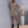 2021 Newly Low-Cut V-Neck Sexy Sweater Long Sleeve Knitwear Pullovers Loose Female Bottoming Off-The-Shoulder Dress Jumper Tops