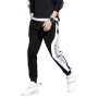 New Men Pants For Joggers Color Block Elastic Waist Thicken Plush Lining Autumn Winter Windproof Ankle Tied Sweatpants for Sport