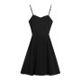Dress Women Summer Black Condole Belt sexy v neck off shoulder Show Thin Waist Black Dresses Casual Vestidos CHFd1051