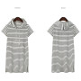 Hoodie Striped Dress Casual Sweatshirt Front Pocket Women Dress Short Sleeve 5XL Fasion Wear Summer