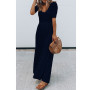 Dress Women Summer spot hot style United States new round collar short sleeve long Dresses Casual Vestidos CKX9022