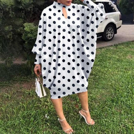 Spot Black Dress Bat Sleeve Party Even Dresses Women's Fashion Beach Large Loose Summer Dress Women Elegant Sexy Mid-calf Long