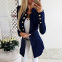 Autumn Winter Suit Blazer Women Casual Single Breasted Pocket Women Long Jackets Elegant Long Sleeve Blazer Outerwear 2021 New