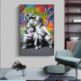 Banksy Graffiti Art Canvas Painting Abstract Animals and Figures Posters and Prints Street Wall Art Picture Home Decor Cuadros