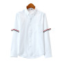 Men's clothing Casual Solid Oxford Dress  White Shirt Single Patch Pocket Long Sleeve Regular-fit Button-down Thick Shirts