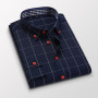 Men's clothing Plaid Cotton Dress Shirts Male High Quality Long Sleeve Slim Fit Business Casual Shirt top clothes Plus Size 5XL