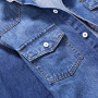 Denim Shirt Men Cotton Jeans Shirt Fashion Autumn Slim Long Sleeve Cowboy Shirt Stylish Wash Slim Tops Asian Size 3XL