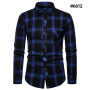 New styles in spring and AutumnFlannel Shirt Men Slim Fit Plaid Casual shirts Long Sleeve  Male Shirts Trend