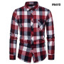 New styles in spring and AutumnFlannel Shirt Men Slim Fit Plaid Casual shirts Long Sleeve  Male Shirts Trend
