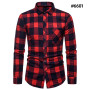 New styles in spring and AutumnFlannel Shirt Men Slim Fit Plaid Casual shirts Long Sleeve  Male Shirts Trend