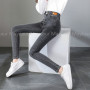 Women's Strech Denim Jeans Spring Summer Long Pants Retro Style High Waist Jeans Zipper Double Button Casual Dressed Look Slim