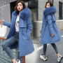 Winter Hooded Parka Jacket New Female Fur Collar Thick Warm Long Coat Wool Liner Furry Snow Wear 6XL Big Size Padded Parka Coat