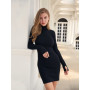 Sexy Night Club Bodycon Turtleneck Dress Black Women Clothes Wearing Tight Buttocks Female Vestidos Spring Autumn платье женское