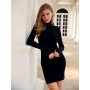 Sexy Night Club Bodycon Turtleneck Dress Black Women Clothes Wearing Tight Buttocks Female Vestidos Spring Autumn платье женское