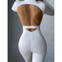 Long Sleeve White Backless Black Jumpsuit Women Rompers Outfit Ladies Sexy Bodycon Brown Jumpsuits Female Woman Clothes Overalls