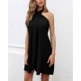 2022 Spring And Summer New Sleeveless Lace-up Casual Dress Women Sexy Off The Shoulder Backless Holiday Beachwear Mini Dress