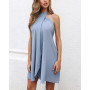 2022 Spring And Summer New Sleeveless Lace-up Casual Dress Women Sexy Off The Shoulder Backless Holiday Beachwear Mini Dress