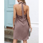 2022 Spring And Summer New Sleeveless Lace-up Casual Dress Women Sexy Off The Shoulder Backless Holiday Beachwear Mini Dress