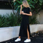 Maxi Blouse Dress Women Summer Dresses Casual Beach Sexy Boho Vintage Bandage Elegant Bodycon Black Long Sundress Plus Size