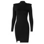 Elegant Women's Dress Spring Autumn Long Sleeve Bodycon Soild Black Sexy Mini Dresses For Women 2022 Female Clothing Streetwear