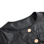 Women PU Leather Jackets Spring Autumn Faux Leather Coats Ladies Motor Biker Button Slim Jackets Basic Black Short Coats D30