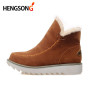 Autumn Winter Women Snow Boots Round Toe Ankle Warm Plush Boots Slip-On Shoes Flats Black Beige Brown Size 34-43