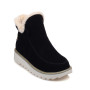 Autumn Winter Women Snow Boots Round Toe Ankle Warm Plush Boots Slip-On Shoes Flats Black Beige Brown Size 34-43