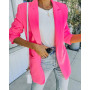 Autumn Office Lady Elegant Blazer Coats Fashion Turn-Down Collar Women Outerwear Spring Casual Simple Long Sleeve Jackets