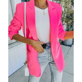 Autumn Office Lady Elegant Blazer Coats Fashion Turn-Down Collar Women Outerwear Spring Casual Simple Long Sleeve Jackets Autumn Office Lady Elegant Blazer Coats Fashion Turn-Down Collar Women Outerwear Spring Casual Simple Long Sleeve Jackets