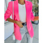 Autumn Office Lady Elegant Blazer Coats Fashion Turn-Down Collar Women Outerwear Spring Casual Simple Long Sleeve Jackets