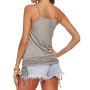 Ladies Shirt Women Spaghetti Strap Vest Summer Sleeveless Splid Casual Loose Female Tee shirt Tops Street Tank T Shirt