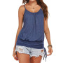 Ladies Shirt Women Spaghetti Strap Vest Summer Sleeveless Splid Casual Loose Female Tee shirt Tops Street Tank T Shirt