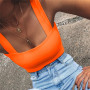 Square Neck Sleeveless Summer Crop Top Light Blue Women Black Casual Basic T Shirt Off Shoulder Cami Sexy Backless Tank Top